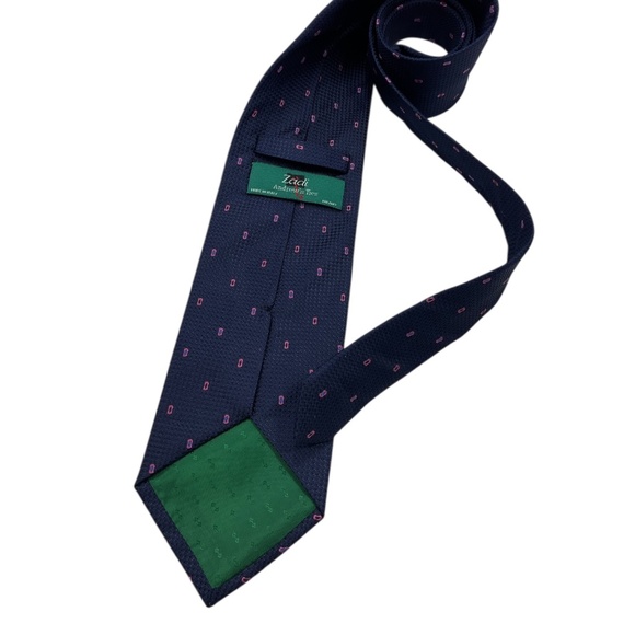 ANDREWS Navy/Purple Geometric Silk LUXURY Tie ITALY - Picture 2 of 5